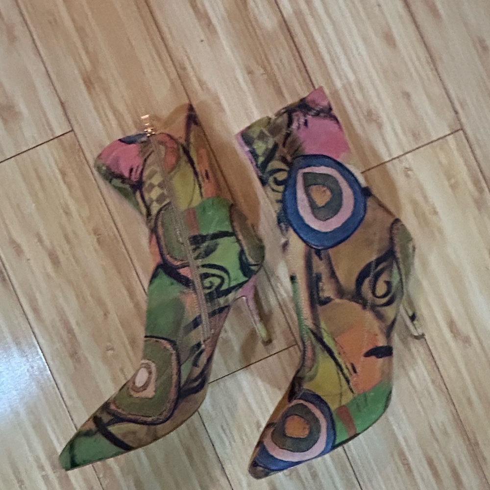 Vivianly Multicolor Abstract Pattern Stiletto Ank… - image 2